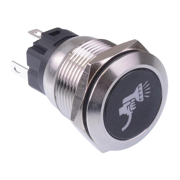 Wash Down' White LED Momentary 19mm Vandal Push Button Switch SPDT 12V