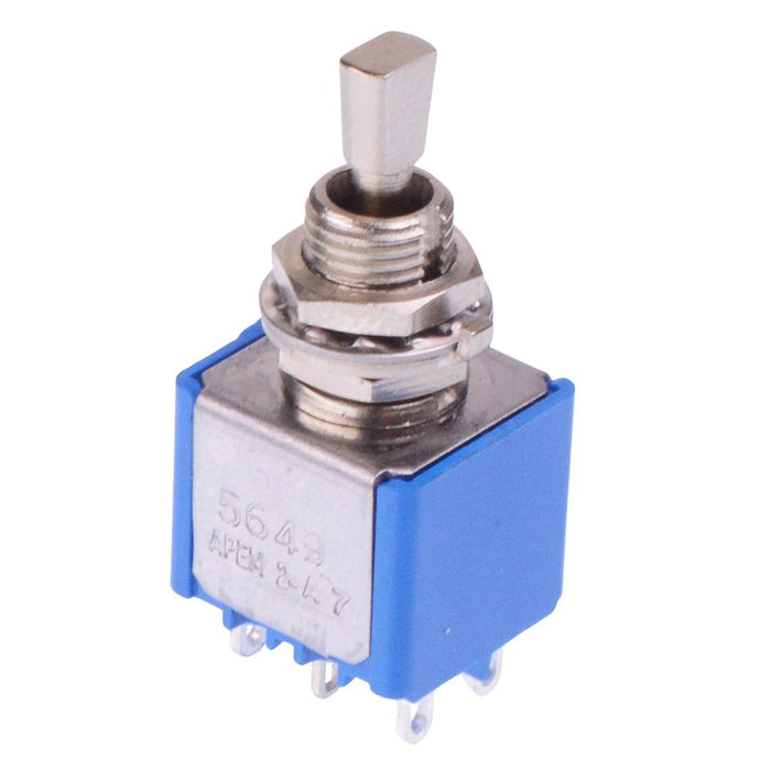 5649A-12 APEM On-Off-On 6.35mm Miniature Toggle Switch DPDT 4A 30VDC ...