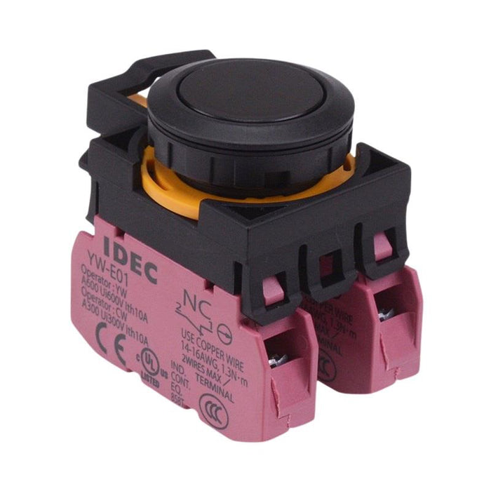 CW1B-A1E02B Black Maintained Push Button Switch 2NC IP65 IDEC