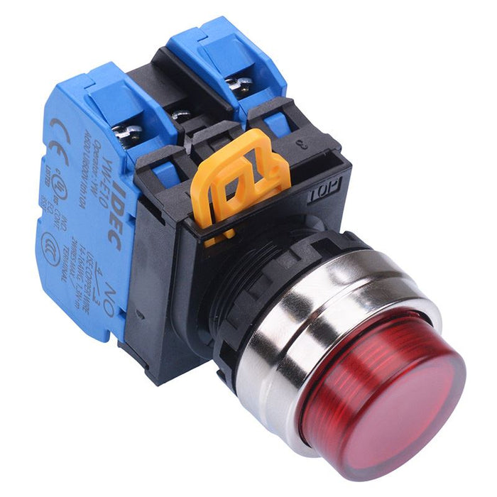 YW4L-M2E20Q3R Red 12V illuminated 22mm Metal Bezel Momentary Push Button Switch 2NO IP65 IDEC