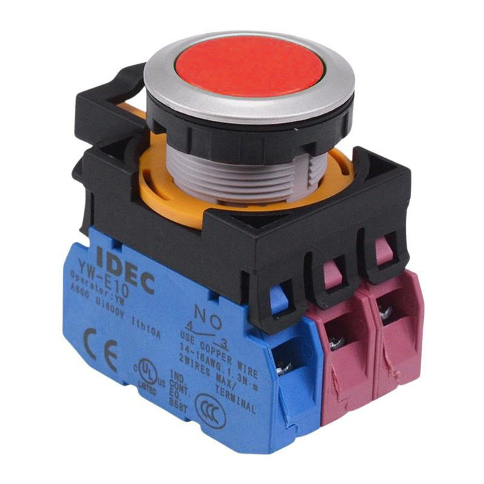 CW4B-M1E12R Red Metallic Momentary Push Button Switch 1NO-2NC IP65 IDEC