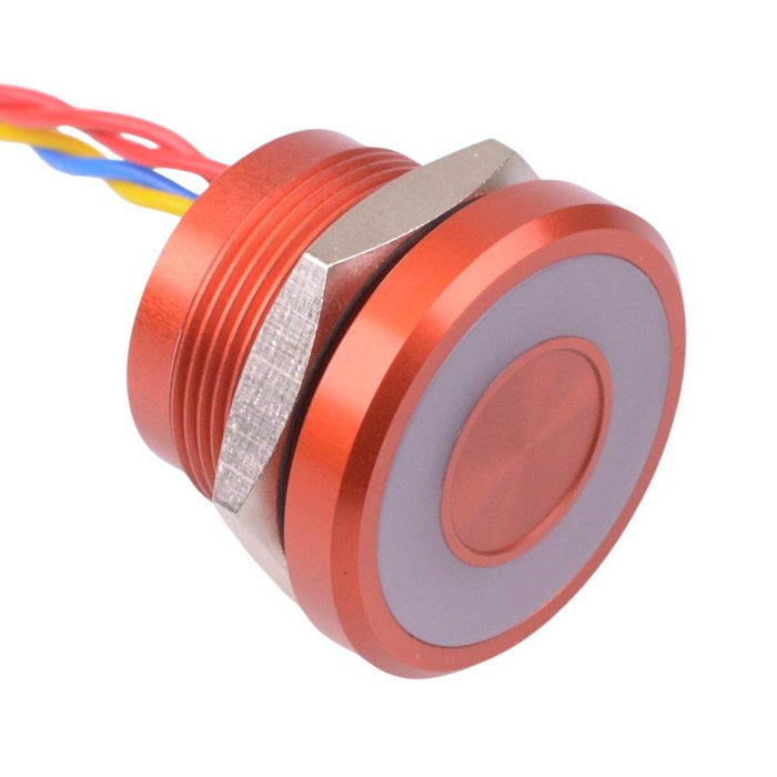 PBARZAF6000G0S APEM Red LED 12V Momentary NO 22mm Piezo Switch Prewired IP68