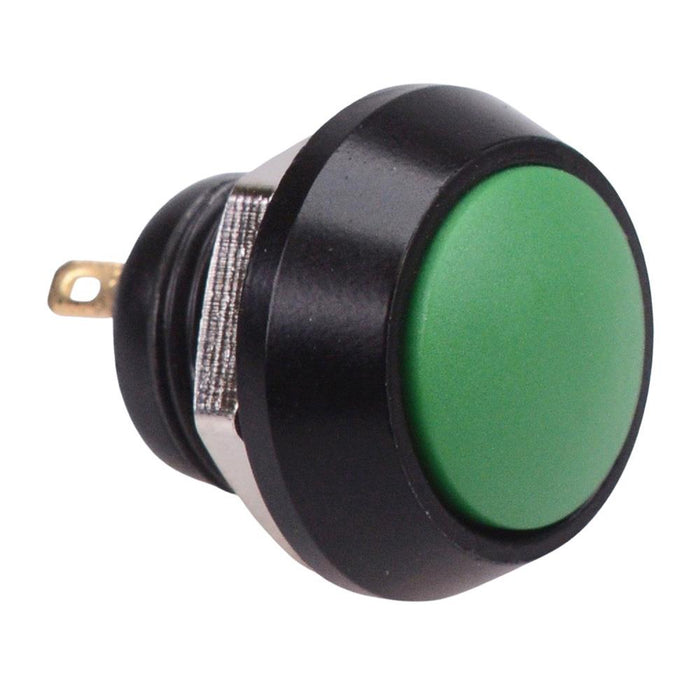 Green Off-(On) Black Momentary Vandal Resistant Push Button Switch 2A SPST