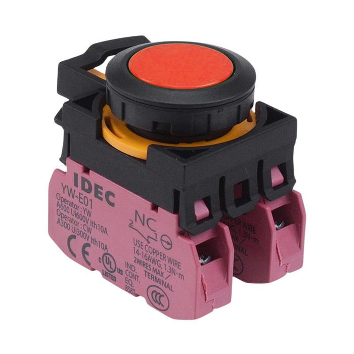 CW1B-A1E02R Red Maintained Push Button Switch 2NC IP65 IDEC