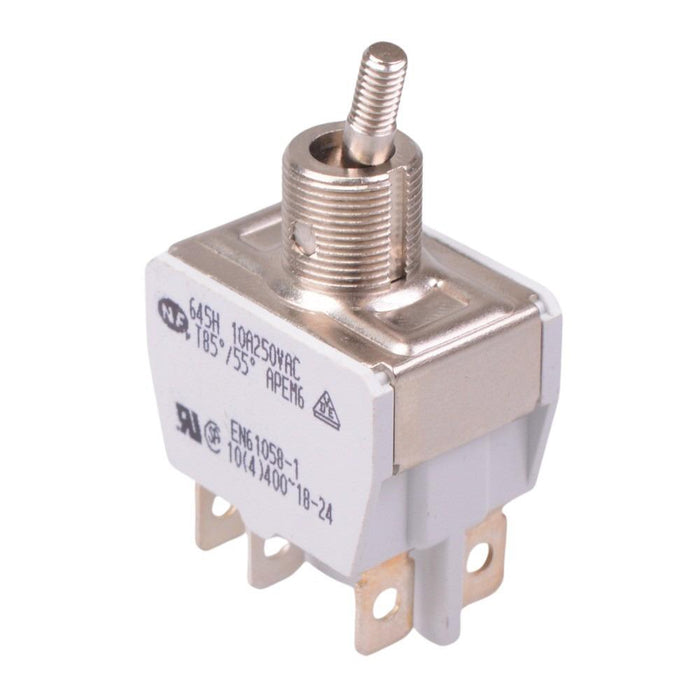 645H/2X2330 APEM On-(On) Momentary 12mm Toggle Switch DPDT 15A 250VAC