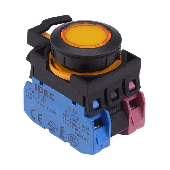 CW1L-M1E11Q4Y Yellow 24V illuminated Momentary Push Button Switch 1NO-1NC IP65 IDEC