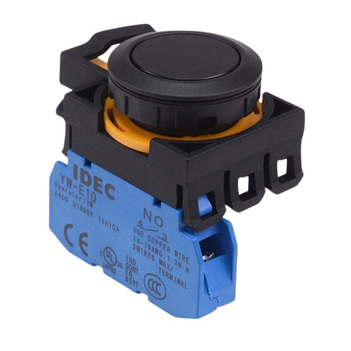 CW1B-M1E10B Black Momentary Push Button Switch 1NO IP65 IDEC — Switch ...