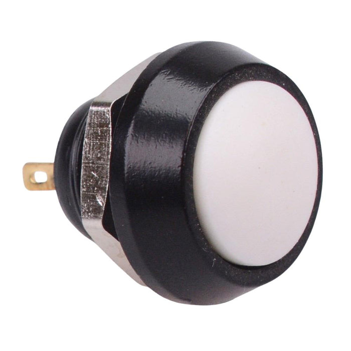 White Off-(On) Black Momentary Vandal Resistant Push Button Switch 2A SPST