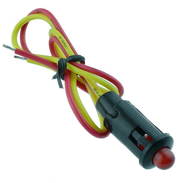 Red 5mm LED Indicator Light Prewired 12V