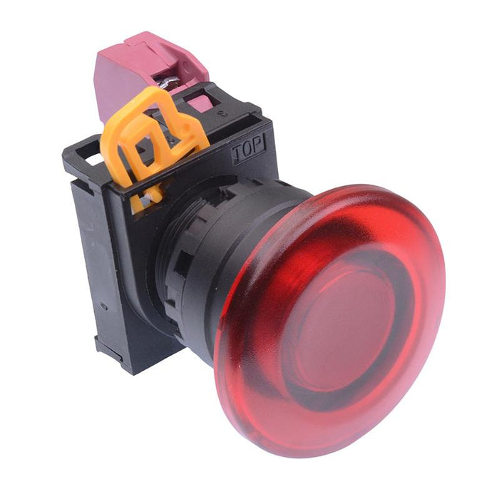 IDEC Red 22mm Mushroom Maintained Push Button Switch NC IP65 YW1L-A4E01Q0R