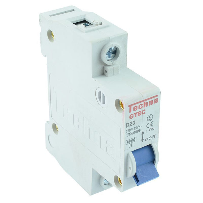 20A Single Pole Miniature Circuit Breaker Type C 6kA