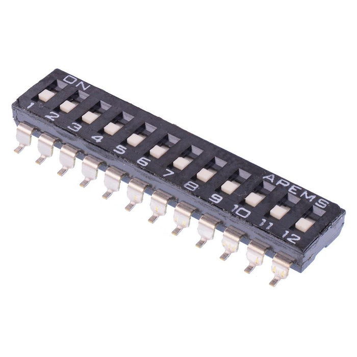 DMR12TV APEM 10-Way Surface Mount 2.54mm DIP Switch SPST