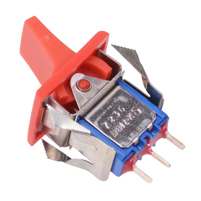 7236AB Red Paddle On-On PCB Rocker Switch SPDT 4A 30VDC