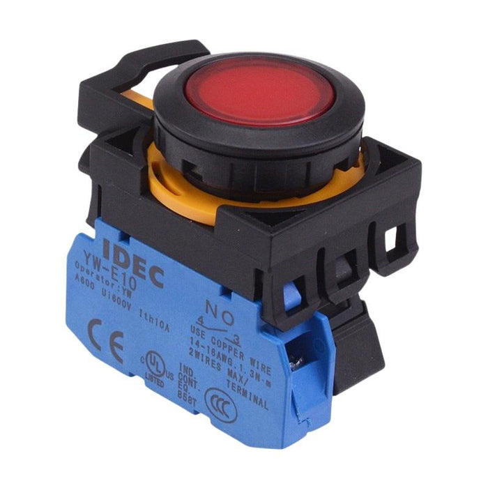 CW1L-M1E10Q4R Red 24V illuminated Momentary Push Button Switch 1NO IP65 IDEC