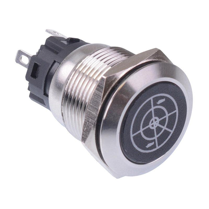 Sonar' White LED Momentary 19mm Vandal Push Button Switch SPDT 12V