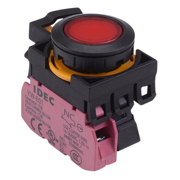 CW1L-M1E01Q3R Red 12V illuminated Momentary Push Button Switch 1NC IP65 IDEC