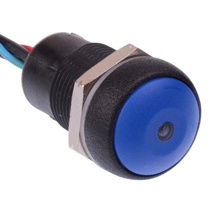 IRR3F4B2L0B APEM Blue LED Blue Button Round 16mm Momentary Push Button Switch Prewired IP67