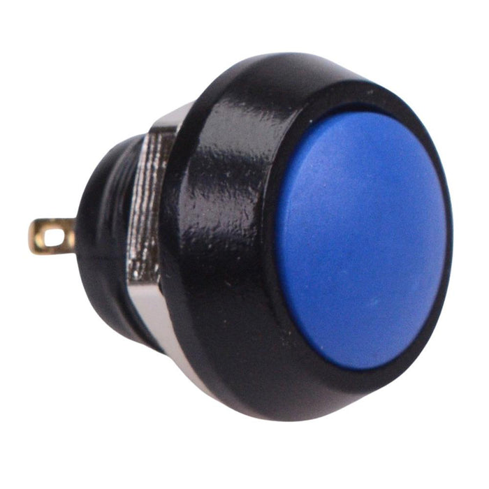 Blue Off-(On) Black Momentary Vandal Resistant Push Button Switch 2A SPST