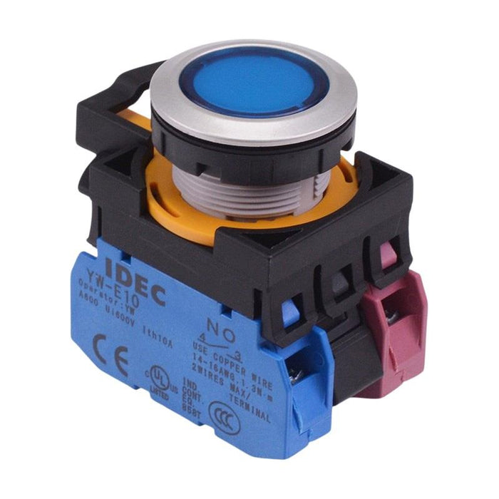 CW4L-M1E11Q3S Blue 12V illuminated Metallic Momentary Push Button Switch 1NO-1NC IP65 IDEC