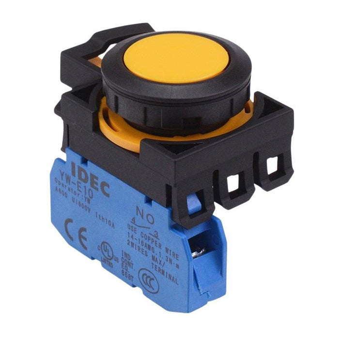 CW1B-M1E10Y Yellow Momentary Push Button Switch 1NO IP65 IDEC — Switch ...