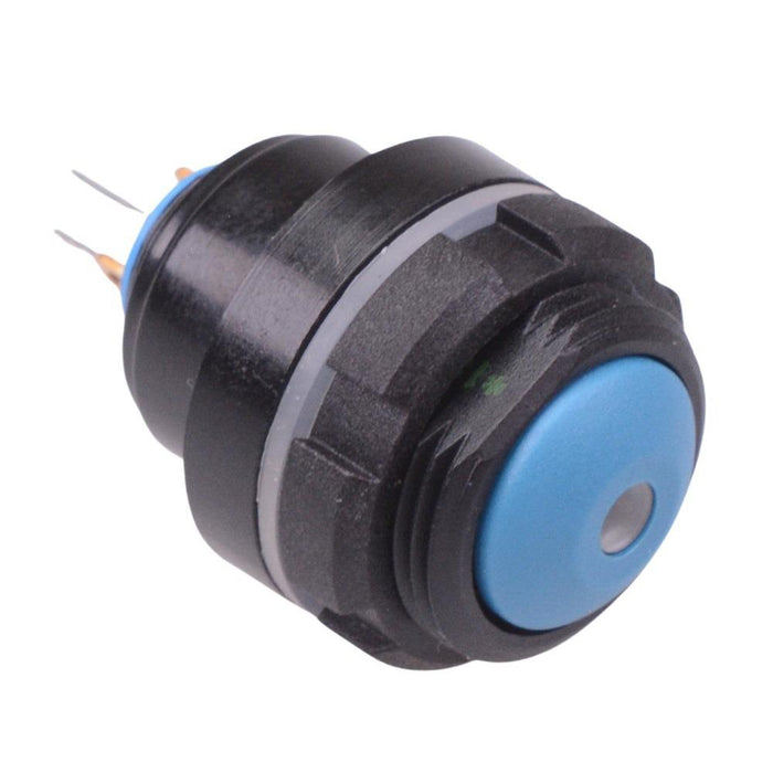 IZPR1S412L0S APEM Red LED Blue 16mm Round Latching Push Button Switch IP67