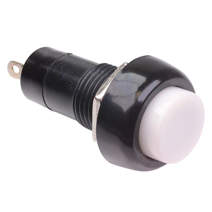 White Off-(On) Momentary Round Push Button Switch 12mm SPST