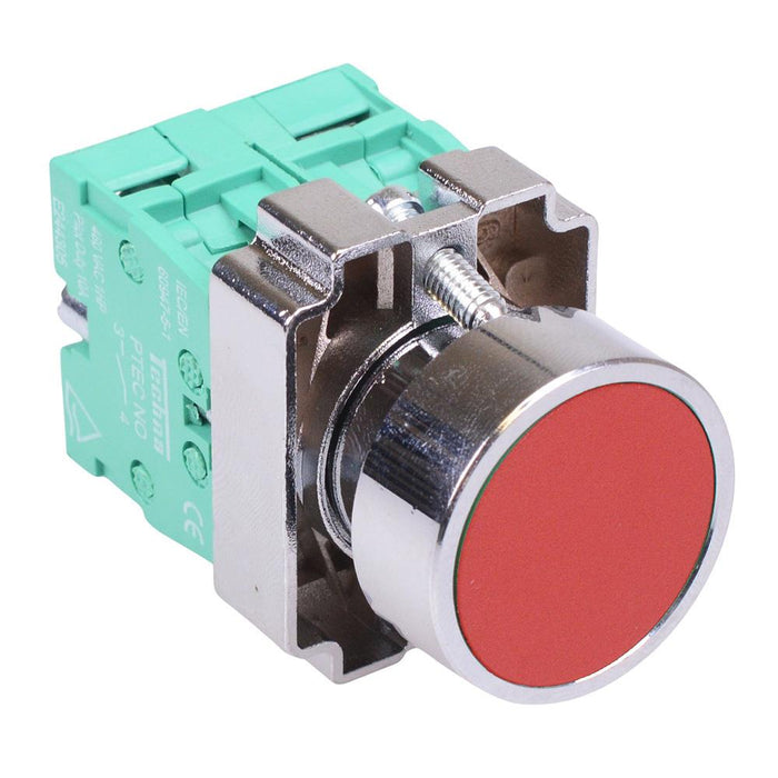 Techna PtecMetPNRed Red Flush Push Button Switch Metal 10A 2NO — Switch ...