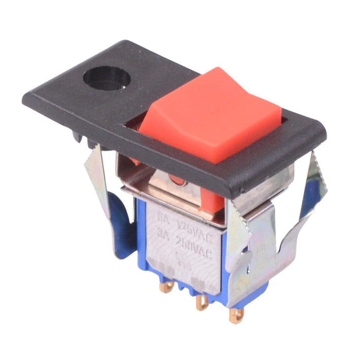 7636ADUL+U736+U1212 APEM On-On Red Rocker Switch Snap-In SPDT