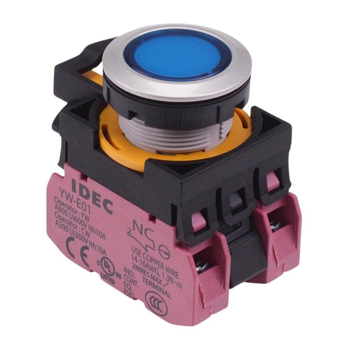 CW4L-A1E02Q4S Blue 24V illuminated Maintained Push Button Switch 2NC IP65 IDEC