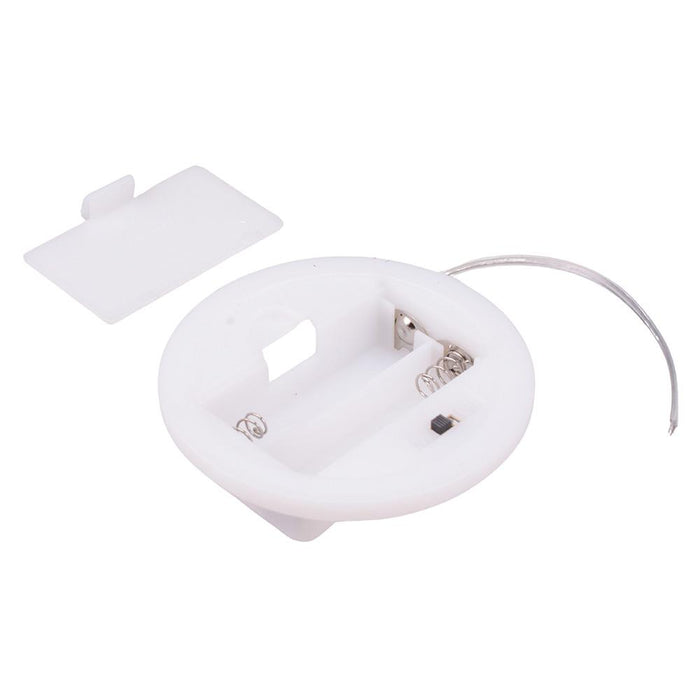 AA x 2 Circular White Hinge Battery Holder with Switch