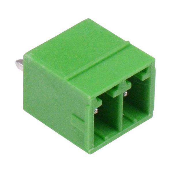 2-Way 3.81mm Vertical PCB Header Closed Ends Green 10A 300V