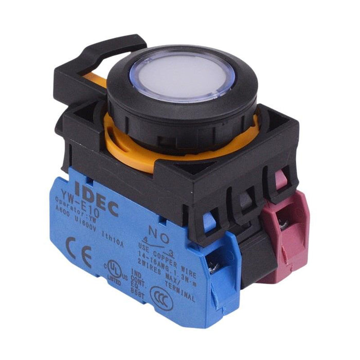 CW1L-M1E11Q3PW White 12V illuminated Momentary Push Button Switch 1NO-1NC IP65 IDEC