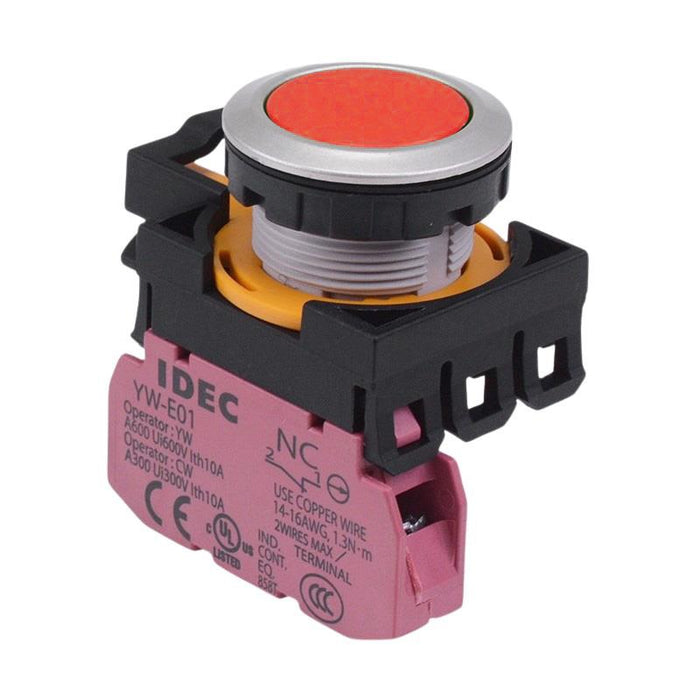 CW4B-A1E01R Red Metallic Maintained Push Button Switch 1NC IP65 IDEC