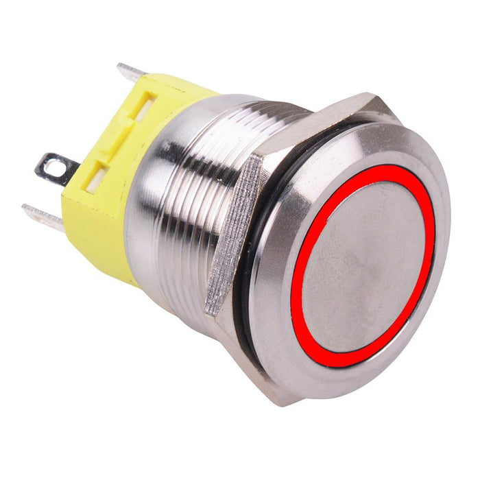 Red LED On-On Latching 22mm Vandal Resistant Push Button Switch SPDT