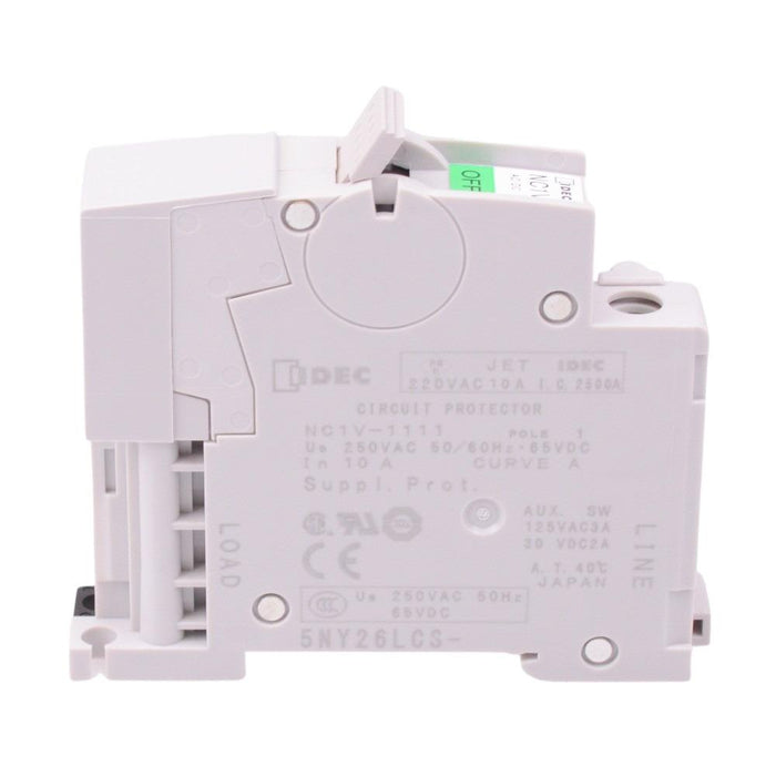 NC1V-1111-10AA IDEC 1-Pole 10A Miniature Circuit Breaker Hydraulic Magnetic DIN Rail